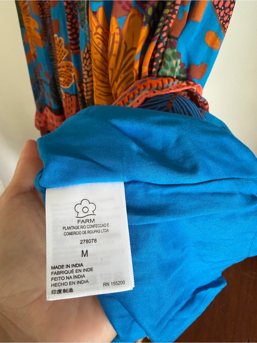 Bohemian V-Neck Maxi Dress in Blue and Rust - Picture 9 of 12